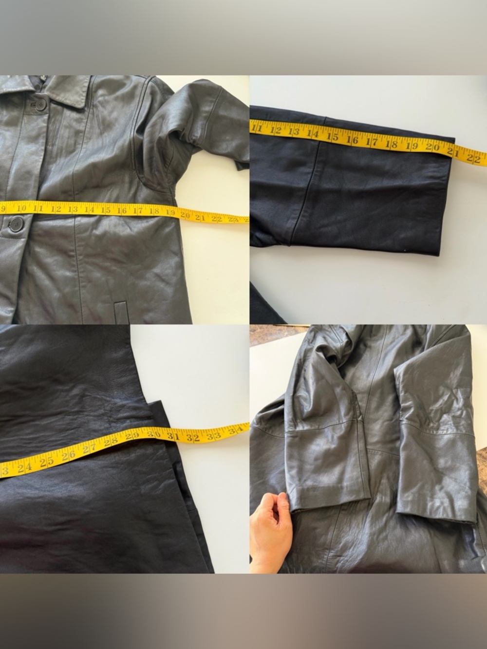 Vintage 2000s Anne Klein Leather Jacket Black Small Minimalist. - Picture 14 of 14